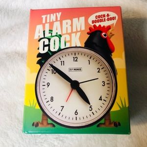 3" tall Tiny Alarm Clock Analog with Rooster Wake-up Call - Novelty Item NIB